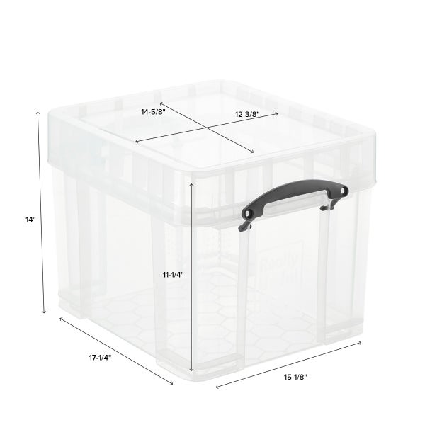 Plastic Storage Boxes Clear With Black Lids Home Office Stackable