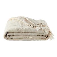 Be Home Textured Cotton Woven Throw Ivory