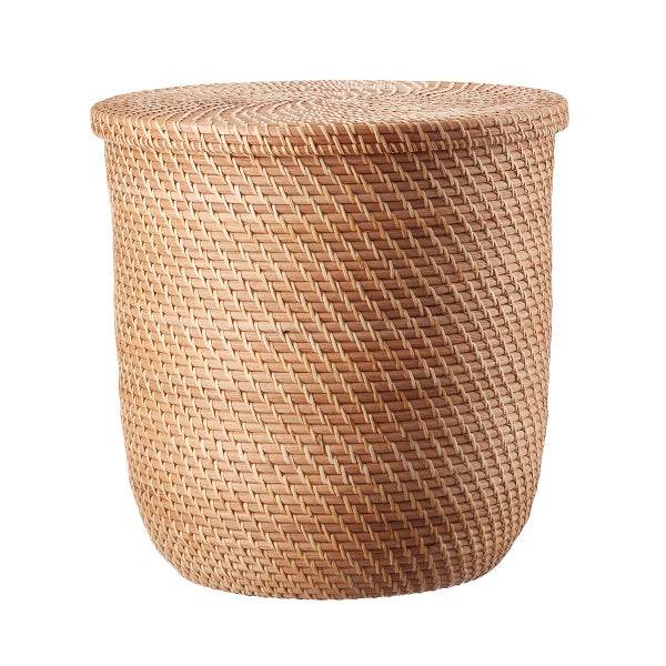 The Container Store Rattan Bins with Lid