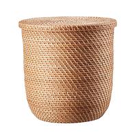 The Container Store X-Large Rattan Bin w/ Lid Natural