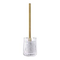 Ribbed Glass Toilet Brush Clear
