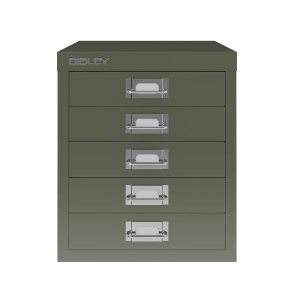 Bisley 15D Vertical 5-Drawer File Cabinet, Black