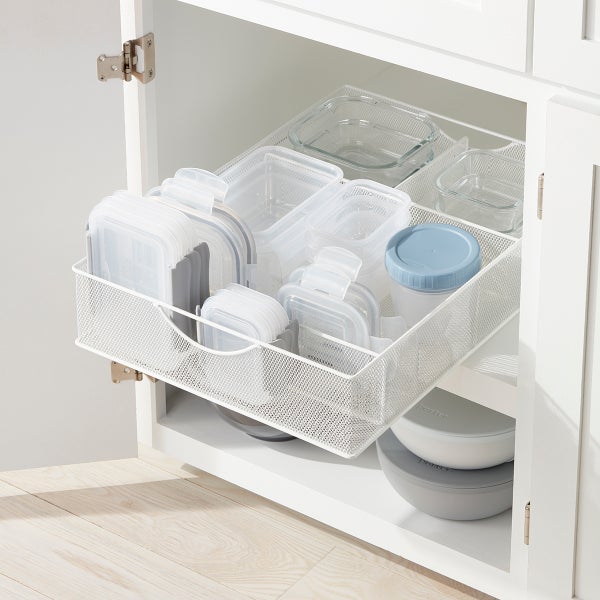 White Mesh Food Storage & Lid Organizers
