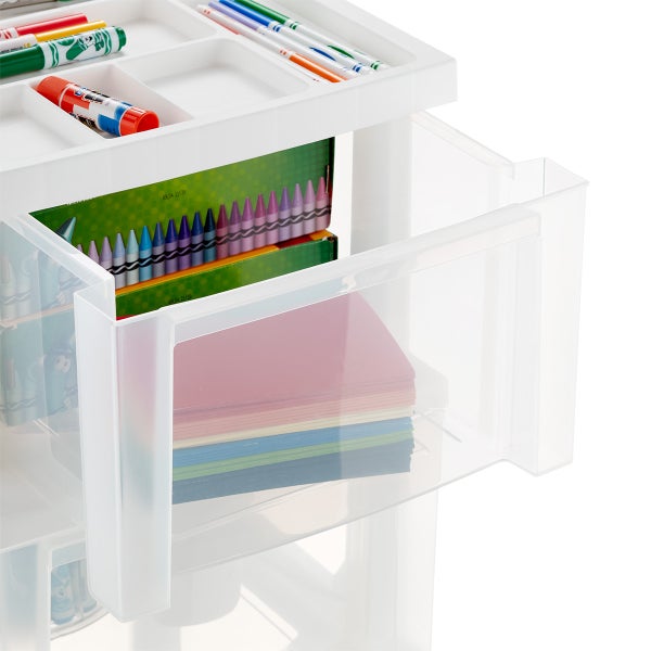 Iris 3-Drawer Storage Cart with Organizer Top