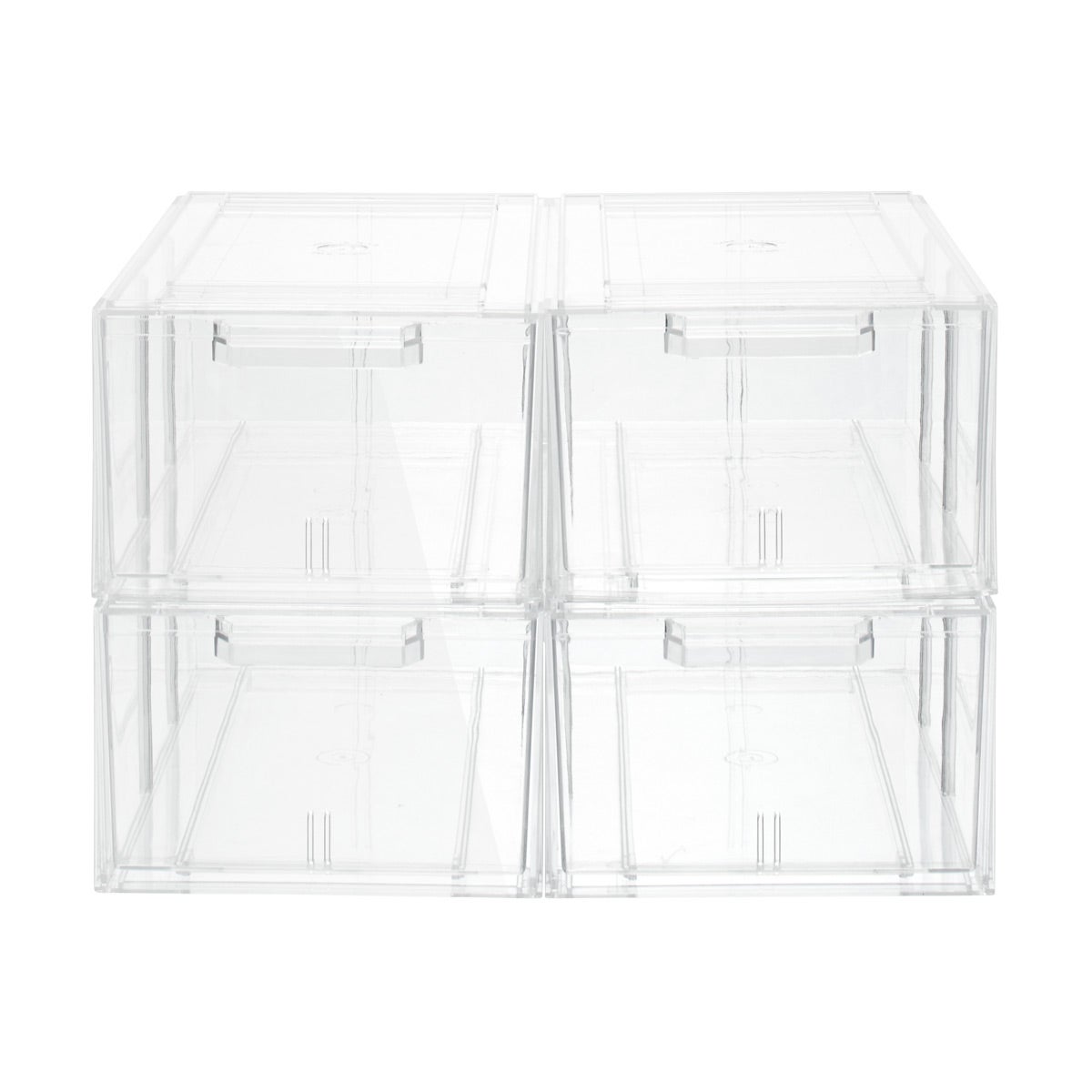 The Container Store Clearline Stackable Large Shoe Drawer Case of 4