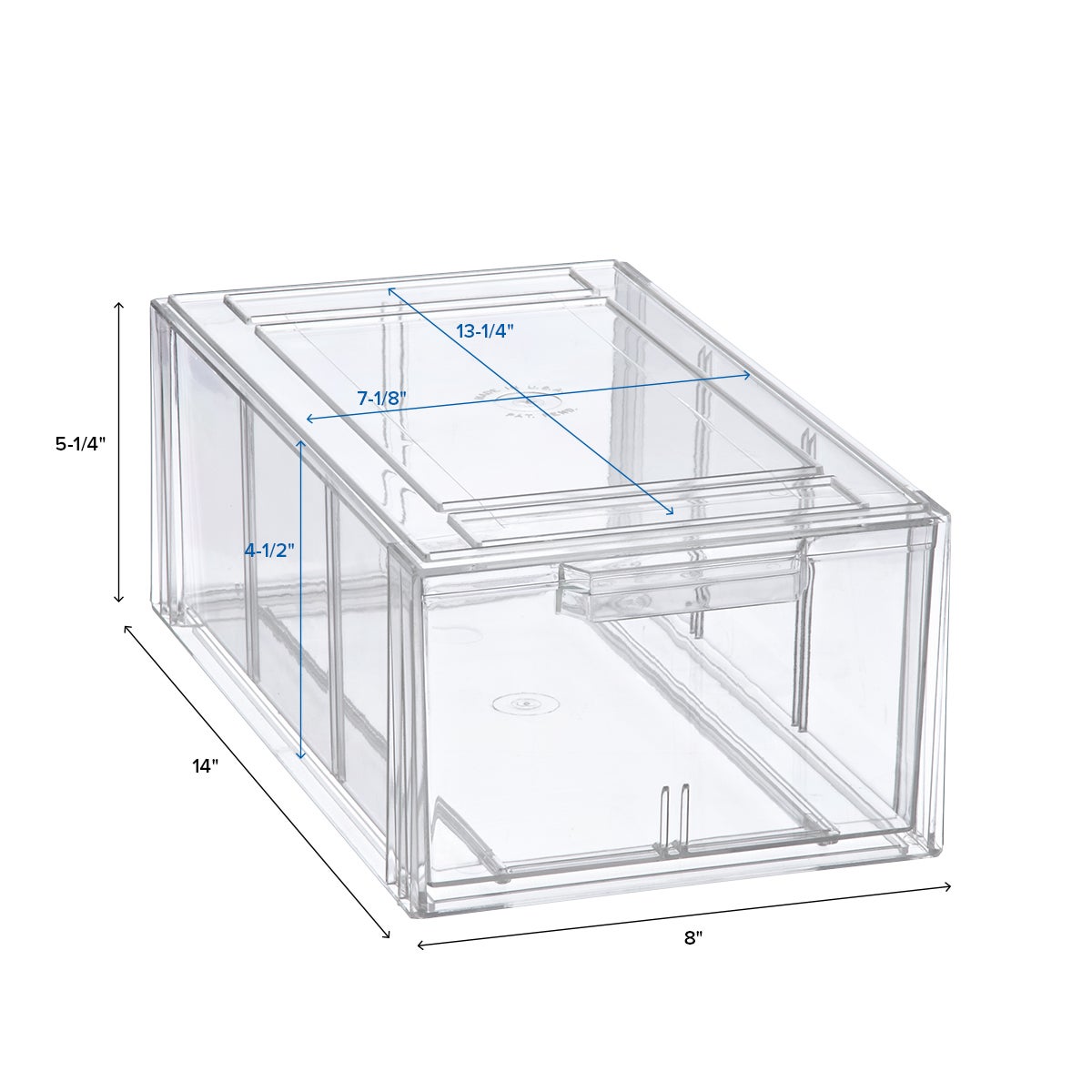 The Container Store Clearline Stackable Large Shoe Drawer Case of 4
