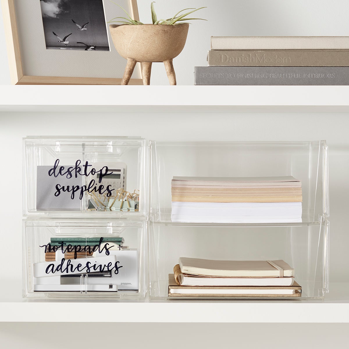The Container Store Clearline Stackable Large Shoe Drawer Case of 4 The Container Store