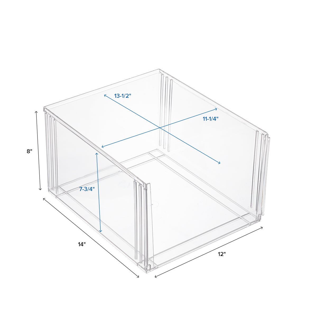 The Container Store Clearline Stackable Open Bin Case Packs