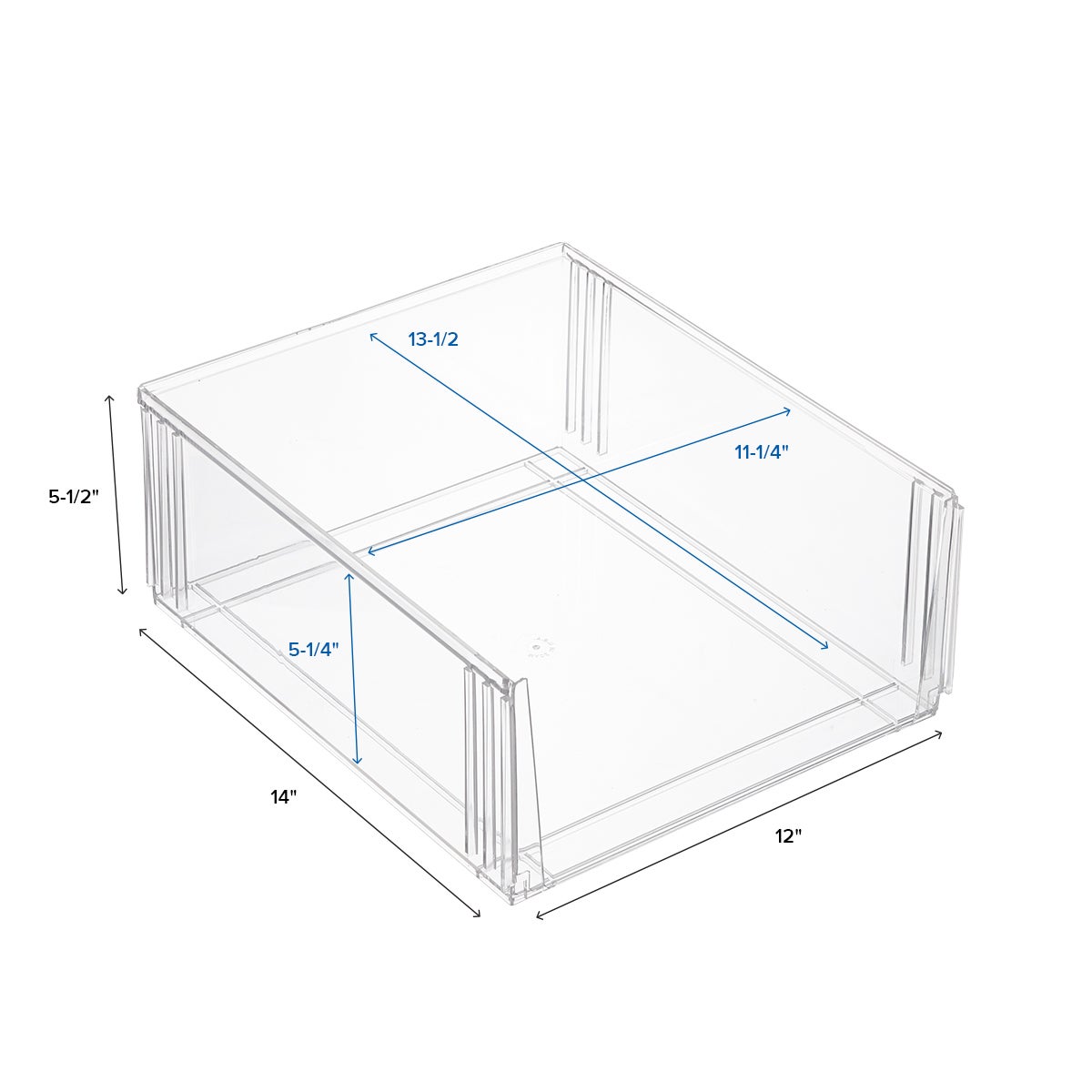 The Container Store Clearline Stackable Open Bin Case Packs