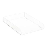Lund London Mod Acrylic Stacking Letter Tray Clear/White Trim