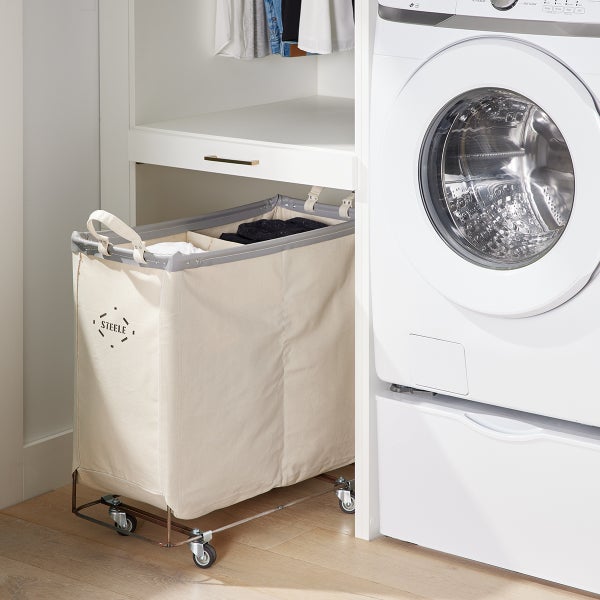 Steele Canvas Double Sorter Laundry Cart