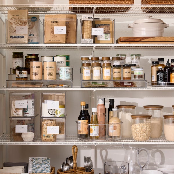 Shelf-Depth Pantry Bin with Divider Case of 6