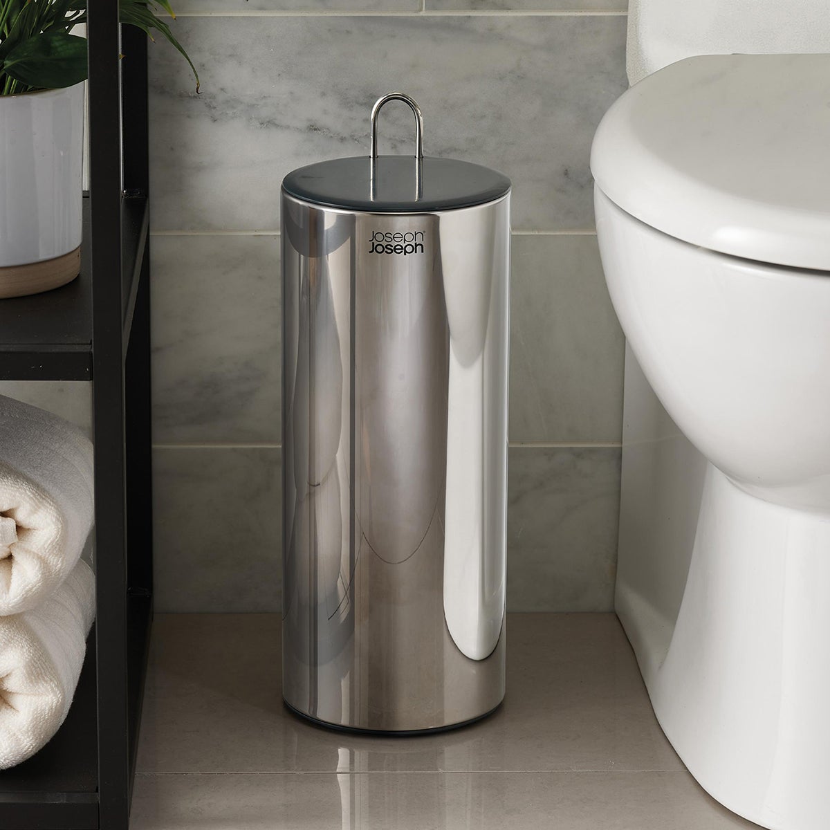 Joseph Joseph Easystore Luxe Stainless-Steel Concealed Toilet Paper Holder