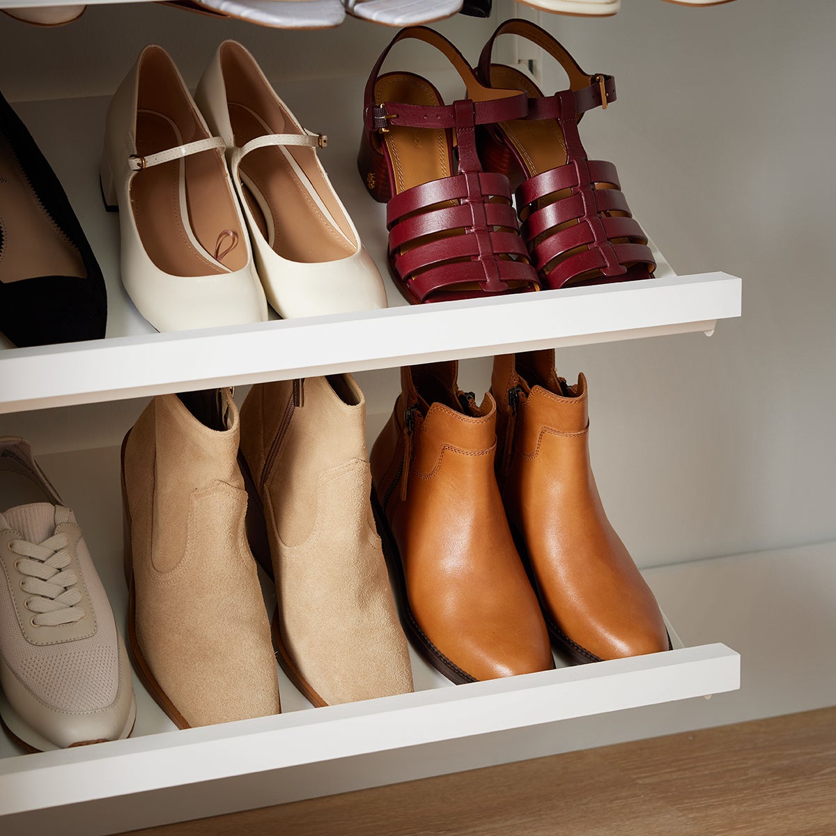 Decor Plus by Elfa Matte White Angled Shelf