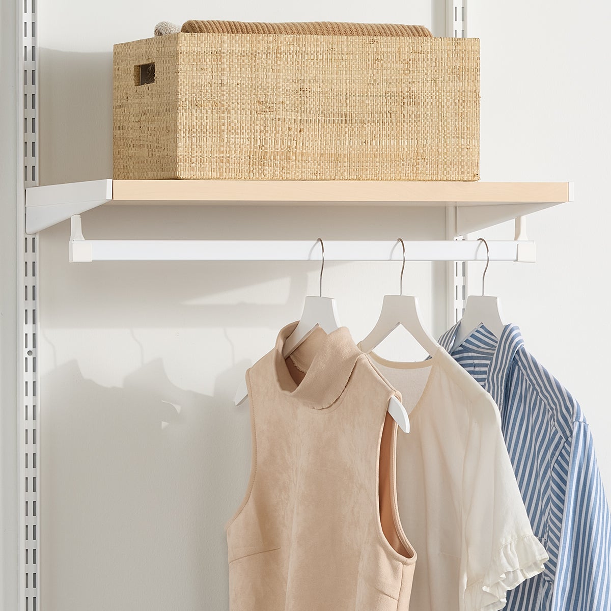 Decor Plus by Elfa Matte White Closet Rod