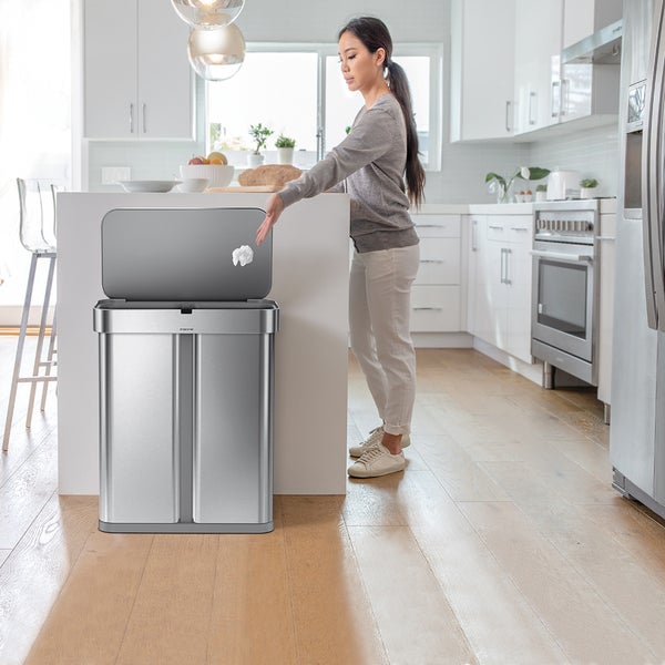 simplehuman 15 gal. Dual Compartment Sensor Can | The Container Store