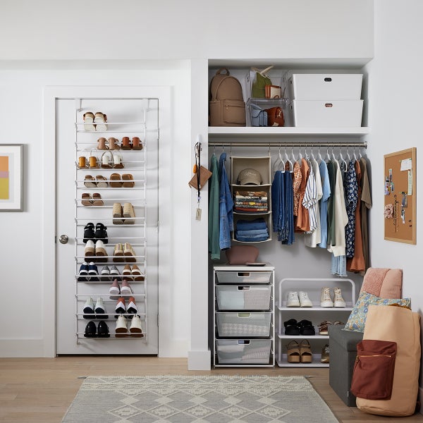White 12-Tier Over the Door Shoe Rack