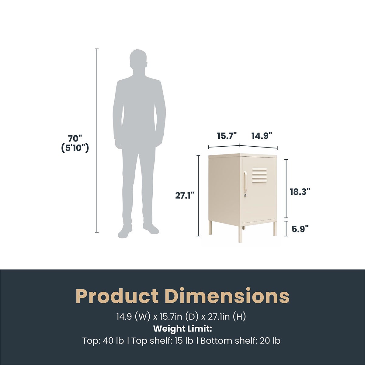 Novogratz Cache Metal Locker End Table | The Container Store