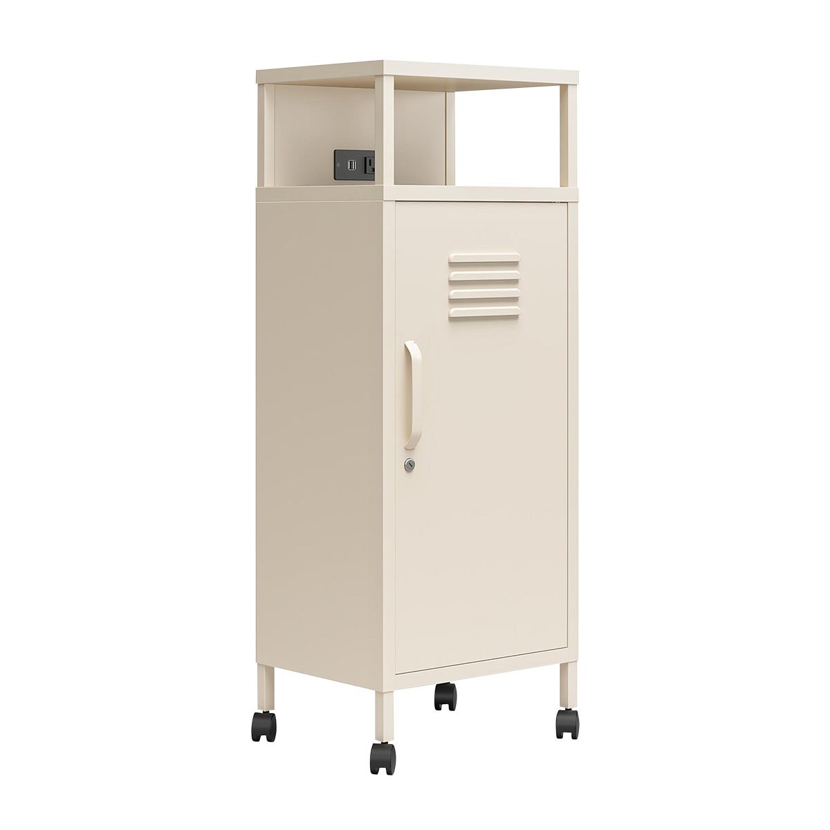 COMTEC　ZERO109C Novogratz Cache Metal Locker-Style Nightstand Storage Cart