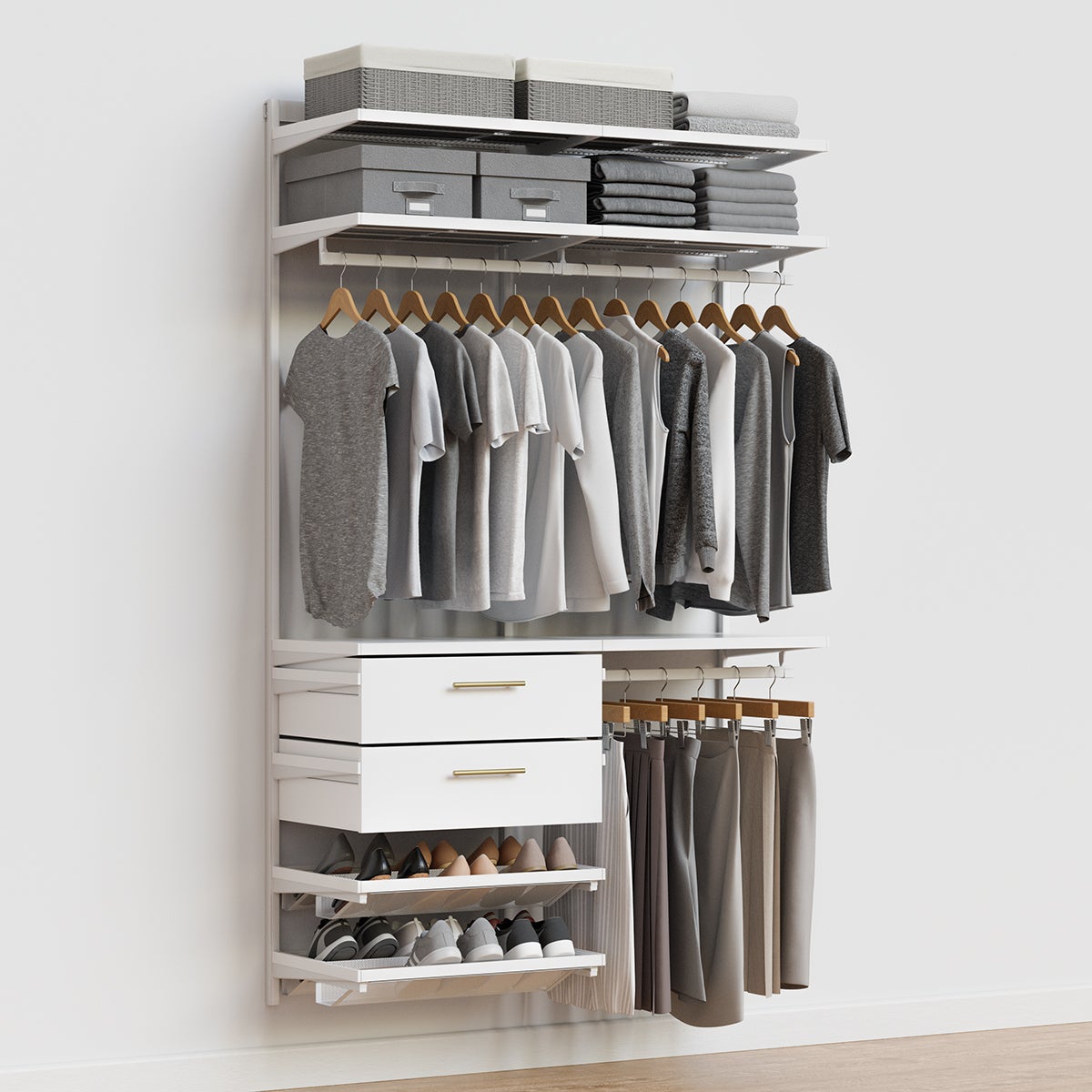 Decor Plus by Elfa 4' Closet with Solid Drawers | The Container Store