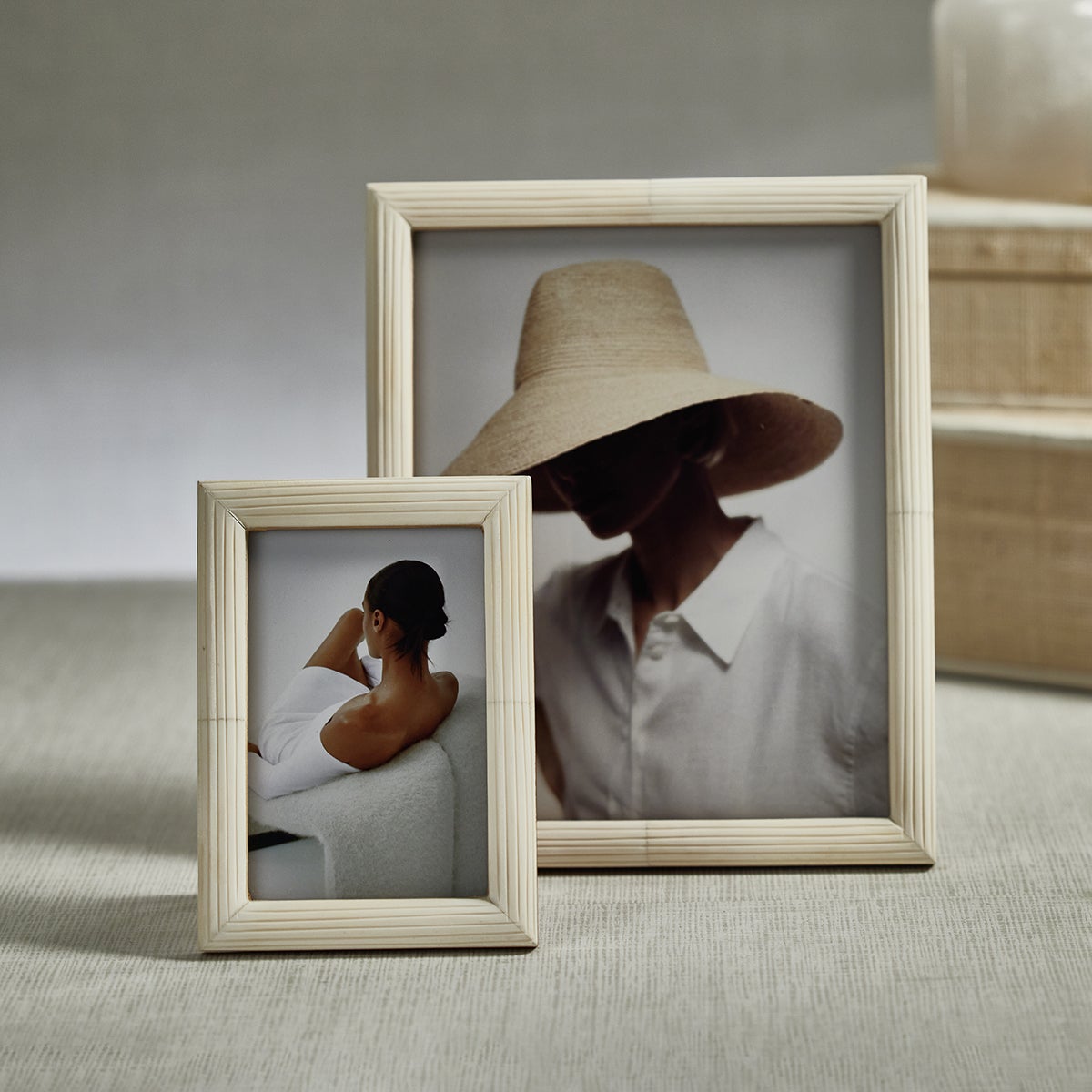 Zodax Palomar Etched White Bone Photo Frames | The Container Store