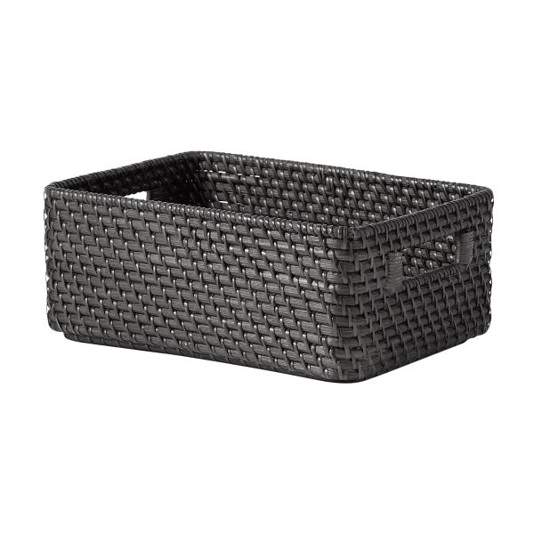 The Container Store Ori Rattan Bin with Handles