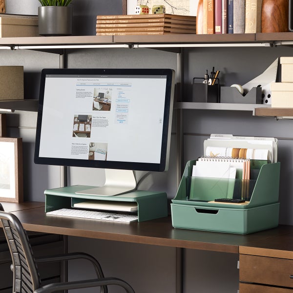 Monitor Stand with Letter Tray