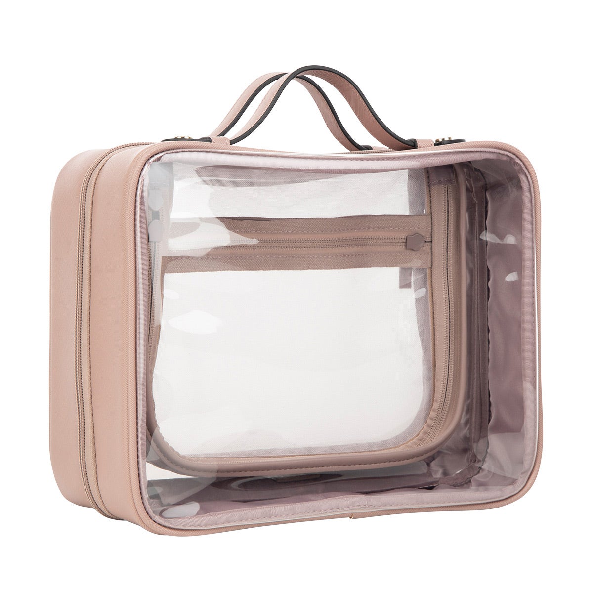Calpak Medium Clear Cosmetics Case in Mauve