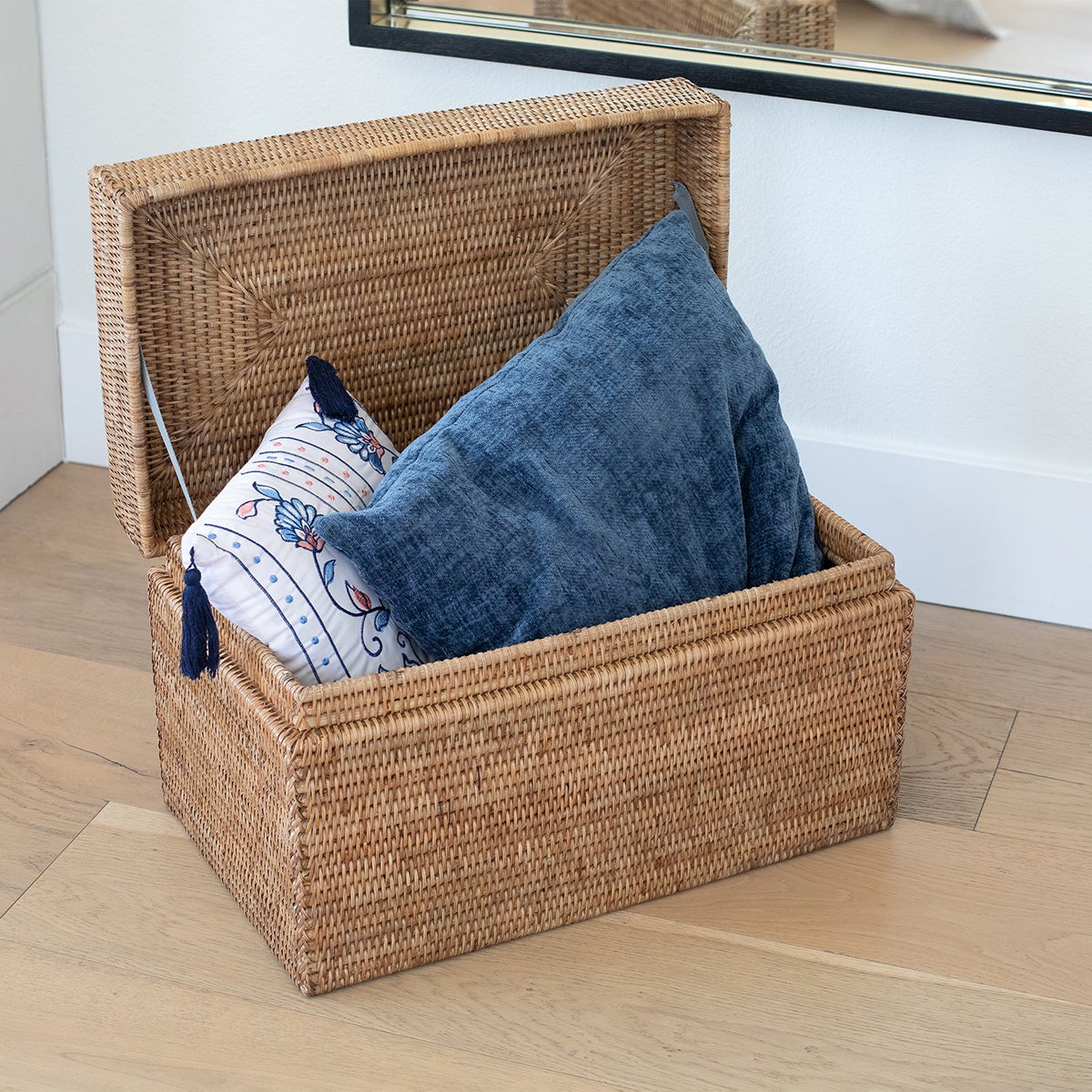 Artifacts Trading Co. Rattan Rectangular Hinged Chest