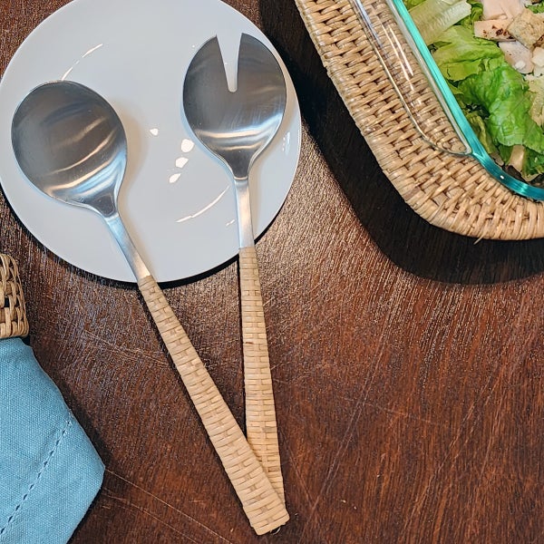 Artifacts Trading Co. Rattan Stainless Serving Set (Honey)