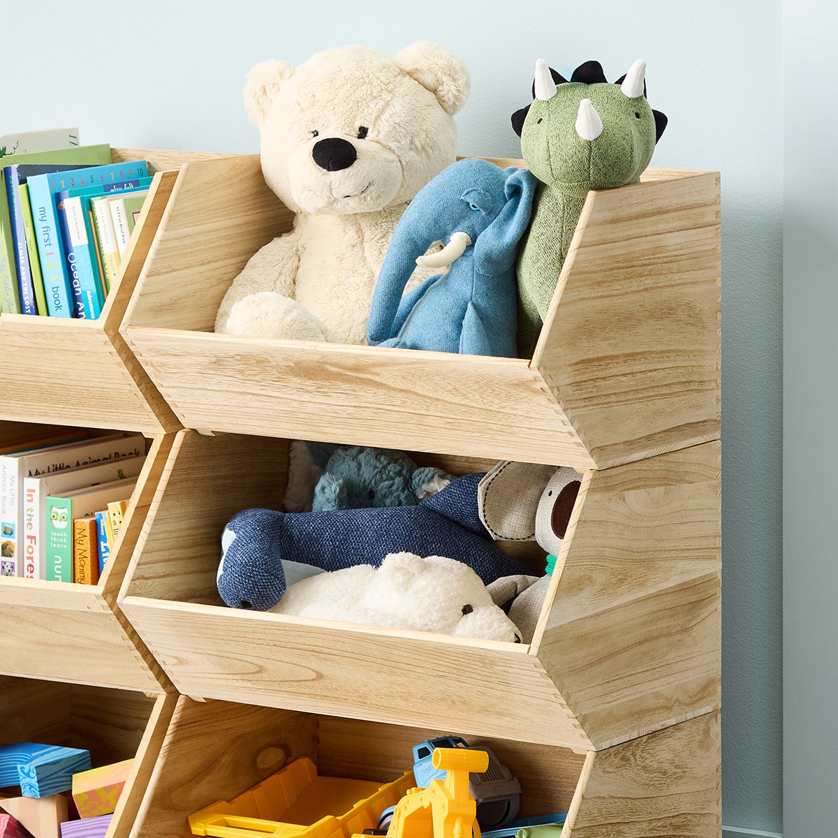 Large Wooden Stacking Bin