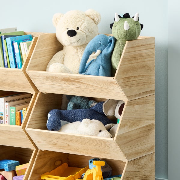 Large Wooden Stacking Bin