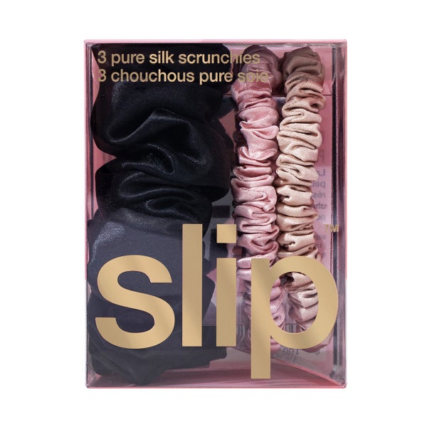 Pure Silk Assorted Scrunchie Trio | The Container Store display picture 1