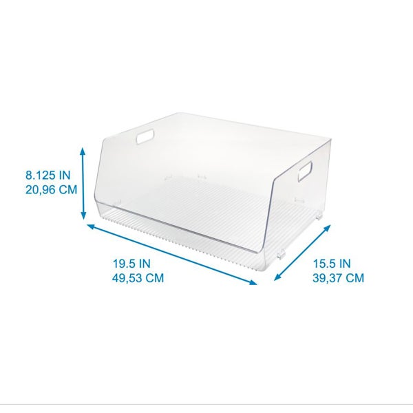 iDesign Extra Wide Linus Open Front Stacking Bin