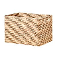 The Container Store X-Large Ori Rattan Bin w/ Handles Honey