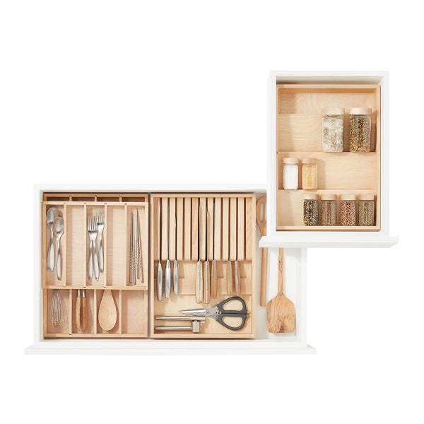 The Container Store Narrow 2-Tier Flatware & Utensil Tray