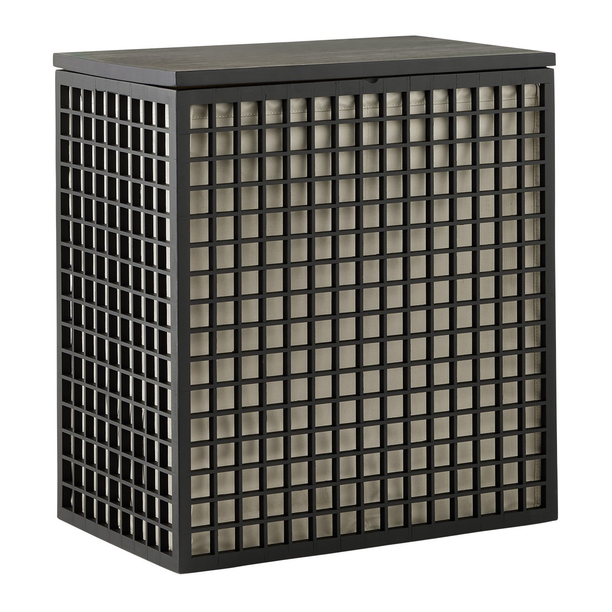 The Container Store Shoji 2-Section Bamboo Hamper