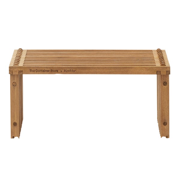 The Container Store Shoji Slatted Wood Shoe Shelf