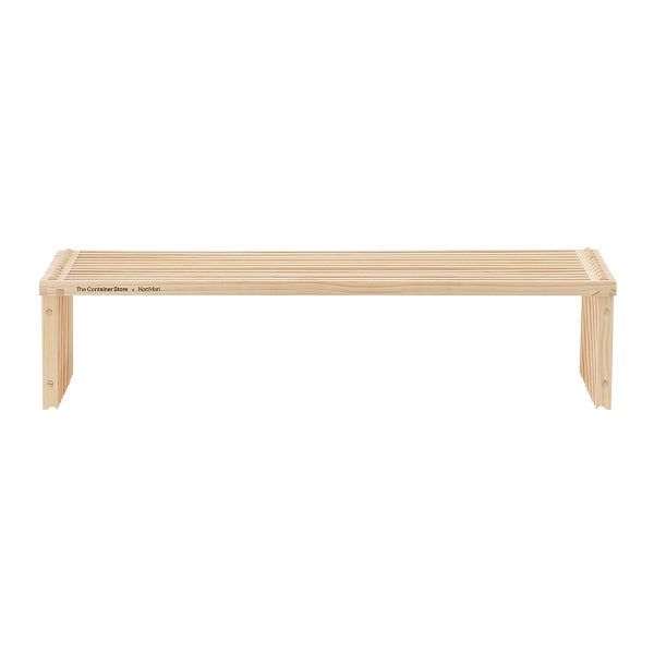 The Container Store Shoji Slatted Wood Shoe Shelf