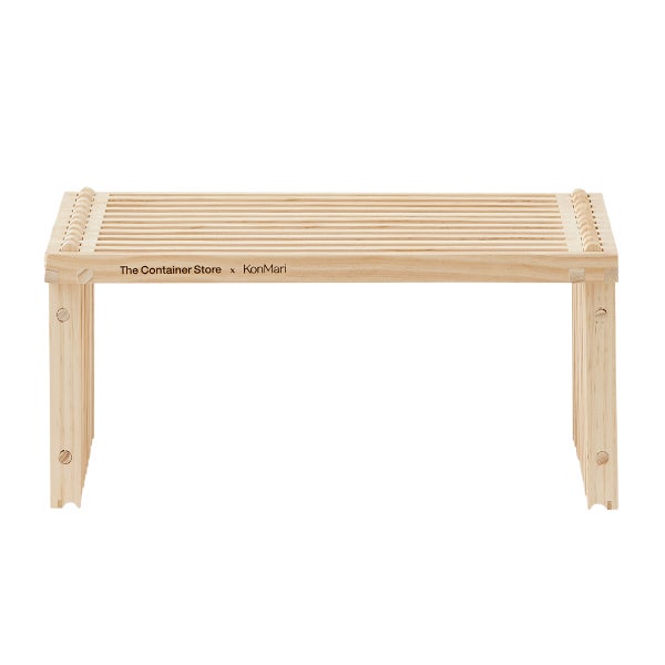 The Container Store Shoji Slatted Wood Shoe Shelf