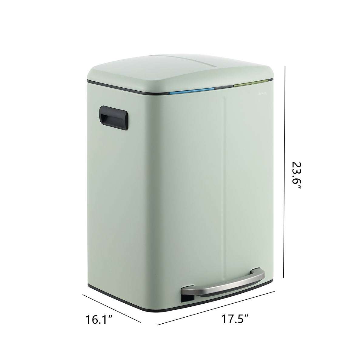 Happimess Marco Rectangular 10.6 Gallon Double Bucket Trash Can