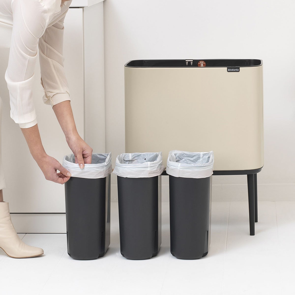 Brabantia Bo Touch Top 3-Compartment Bin