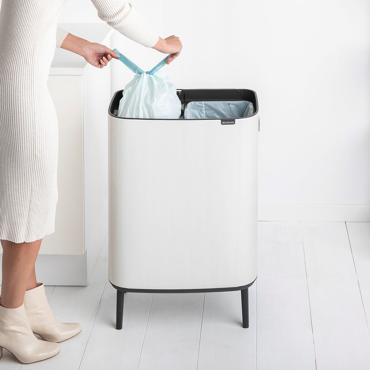 Brabantia Bo Touch Hi Dual Compartment Bin | The Container Store Brabantia Bo Touch Hi Dual Compartment Bin | The Container Store