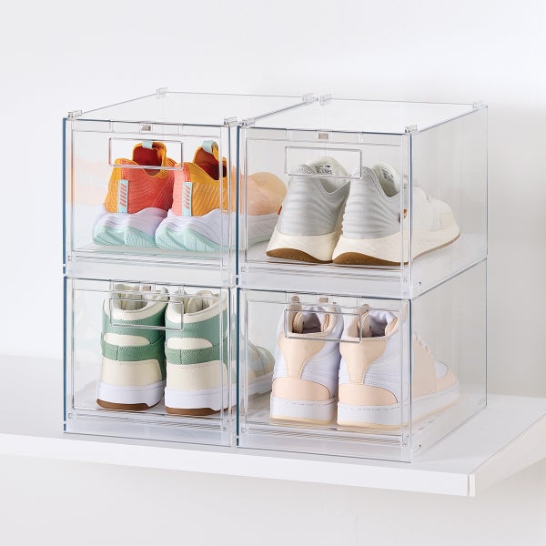 Everything Organizer Drop-Front Shoe Box Case of 4