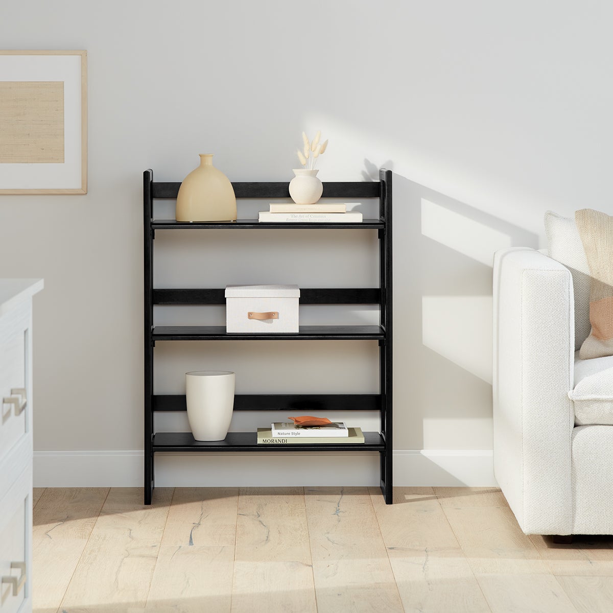 Java Solid Wood Stackable Folding Bookshelf