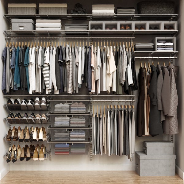 Elfa Classic 8'  Graphite Reach-In Closet