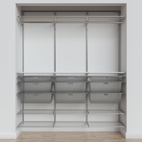Elfa Classic 6' Platinum Reach-In Closet Solutions