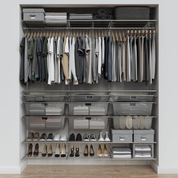 Elfa Classic 6' Platinum Reach-In Closet Solutions