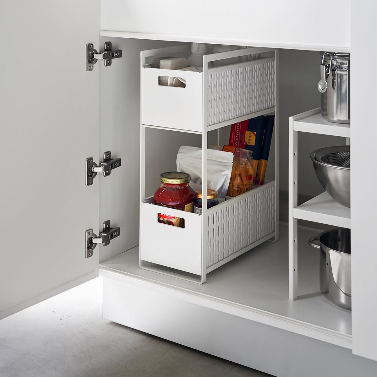 Yamazaki Tower Two-Tier Cupboard Storage Basket