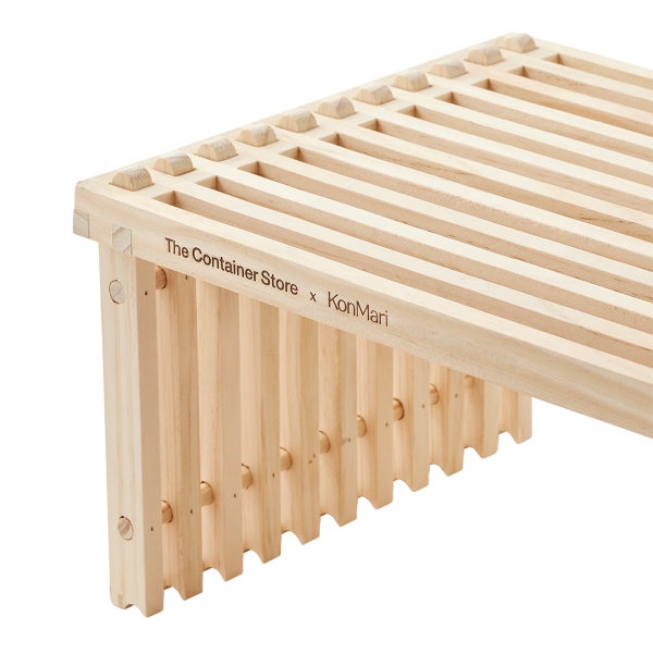 The Container Store Shoji Slatted Wood Shoe Shelf